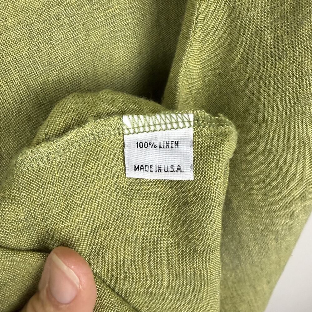 Bryn Walker 100% Linen Maxi Dress Women M Olive Oversized Minimalist Lagenlook - Picture 7 of 8